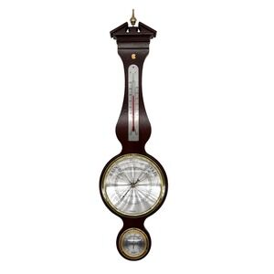 Howard Miller 612-712 Wall Barometer Thermometer Hygrometer Mahogany Finish
